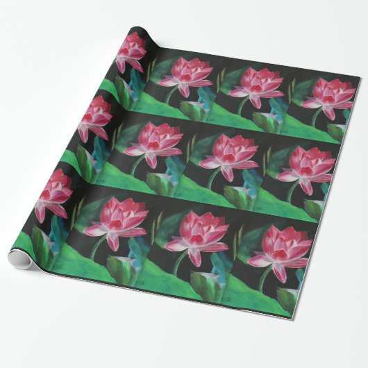 Celebration Pink Lotus Glossy Wrapping Paper Geschenkpapier (Ungerollt)