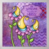 Celebration Positive Thought Doodle Blume Poster (Vorne)