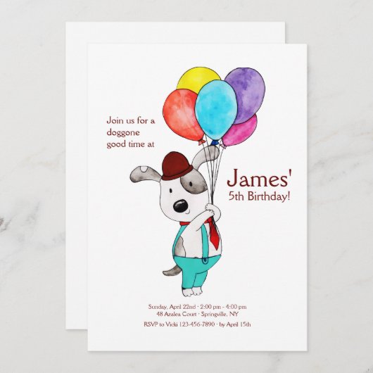 Celebration Pup Einladung (Vorne/Hinten)