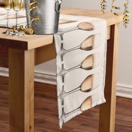 Celebration Row of Pink Champagne Brillen Kurzer Tischläufer