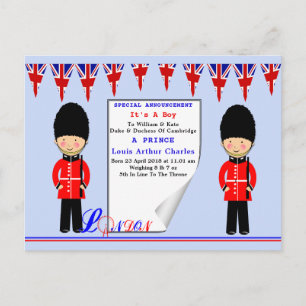 Celebration Royal Baby Prince Louis von Cambridge Einladungspostkarte
