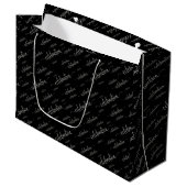 Celebration Silver Muster Große Geschenktasche Geschenktüte (Vorderseite Schrägansicht)