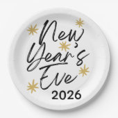 Celebration Stars New Year's Eve Party Pappteller (Vorderseite)