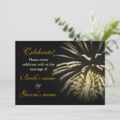 Celebration Wedding Gold Einladung (Stehend Vorderseite)