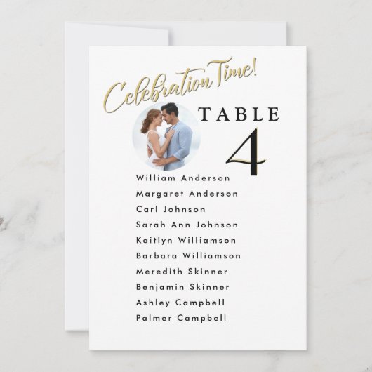 Celebration Wedding Seating Plan Karten Gästebamen (Vorderseite)