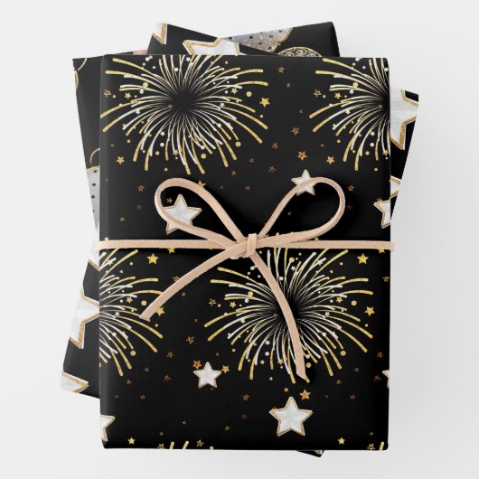 Celebration White Black Geschenkpapier Set (Beispiel)