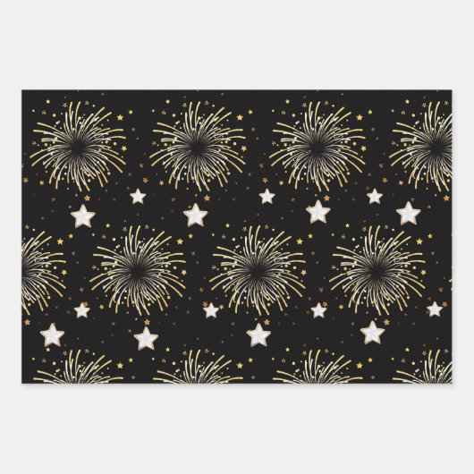 Celebration White Black Geschenkpapier Set (Vorderseite)