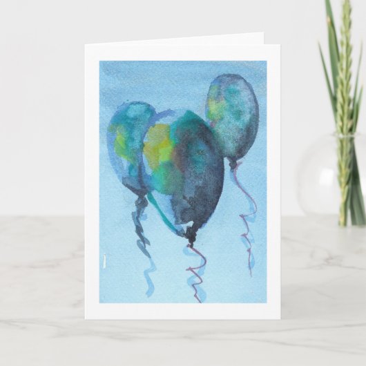 Celebratory Balloons Card Karte (Vorderseite)