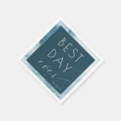 Celebratory Blue Watercolor Serviette (Ecke)