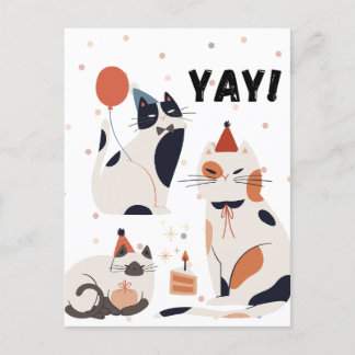 Celebratory Cats Party Card Postkarte