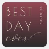 Celebratory Maroon Modern Wedding Sticker (Vorderseite)
