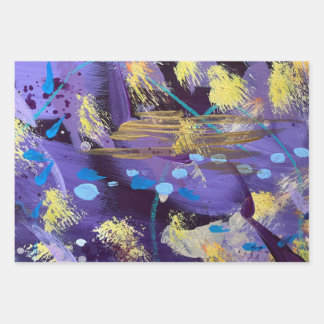 Celebratory Purple and Gold  Geschenkpapier Set