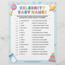 Celebrity Baby Names [Baby Basics Blue] Briefbogen