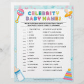 Celebrity Baby Names [Baby Basics Blue] Briefbogen (Vorne/Hinten)