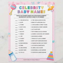 Celebrity Baby Names [Baby Basics Pink] Briefbogen