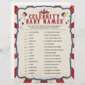 Celebrity Baby Names [Circus Theme] Briefbogen (Vorne/Hinten)