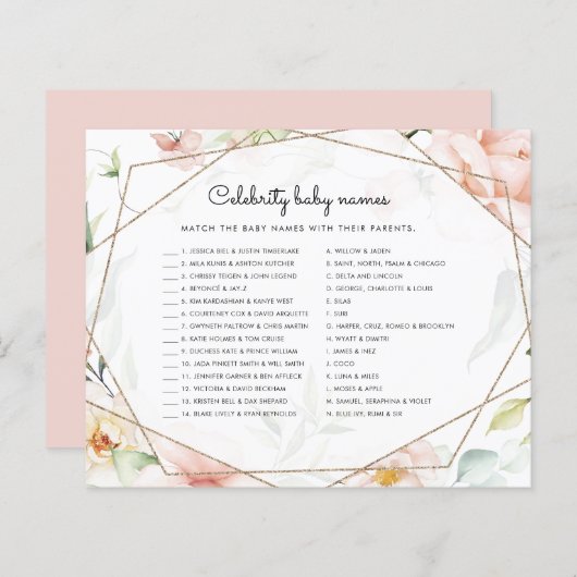 Celebrity Baby Names Girl Floral Baby Showspiel (Vorne/Hinten)