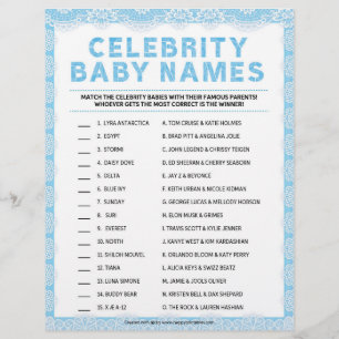 Celebrity Baby Names [Luxury Lace [blau] Briefbogen