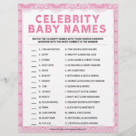 Celebrity Baby Names [Luxury Lace [Pink] Briefbogen