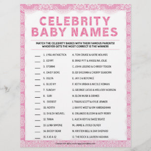 Celebrity Baby Names [Luxury Lace [Pink] Briefbogen