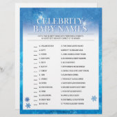 Celebrity Baby Names [Snowy Blue] Briefbogen (Vorne/Hinten)