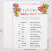 Celebrity Baby Names [Teddy Bears] Briefbogen (Vorne/Hinten)