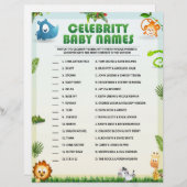 Celebrity Baby Names [Tierthema] Briefbogen (Vorne/Hinten)