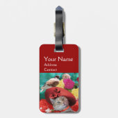 CELEBRITY CAT PRINCESS TATUS MIT RED HAT AND DOVE GEPÄCKANHÄNGER (Rückseite vertikal)