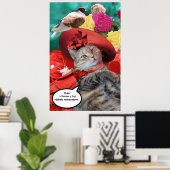 CELEBRITY CAT PRINCESS TATUS MIT RED HAT AND DOVE POSTER (Heimbüro)