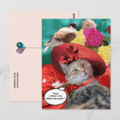 CELEBRITY CAT PRINCESS TATUS MIT RED HAT AND DOVE POSTKARTE (Vorne/Hinten)