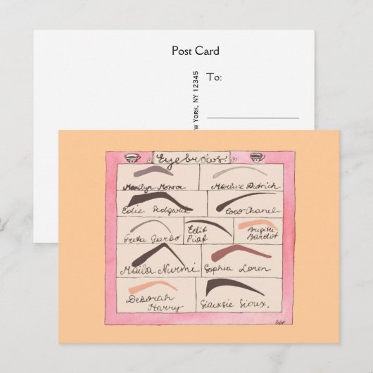 Celebrity Eyebrows ~ Postcard / Einladungen (Vorne/Hinten)