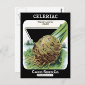 Celeriac Root Gemüsepflanzliche Vintage Saatpackun Postkarte (Vorne/Hinten)