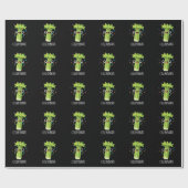 Celery-brate Funny Veggie Celery Pun Dark BG Geschenkpapier (Flach)