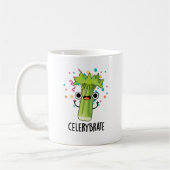 Celery-brate Funny Veggie Celery Pun Kaffeetasse (Links)