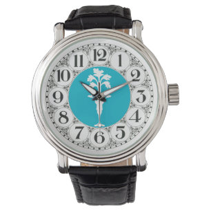'Celery Charles' Logo Watch Leather Strap Armbanduhr