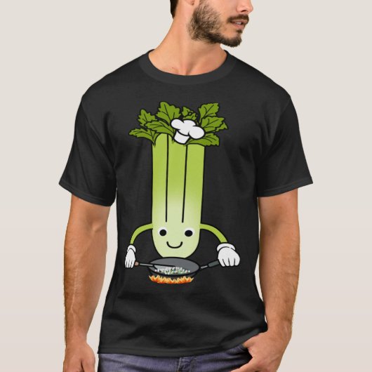 Celery Chef Ironic Saying Leek Vegetables T-Shirt (Vorderseite)