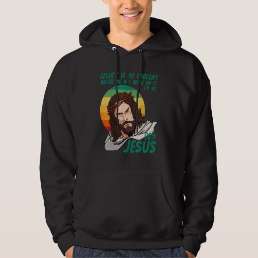 Celery Easter Passover Funny Sarcastic Jesus Faith Hoodie (Vorderseite)