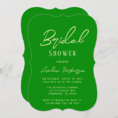 Celery Forest Green Typografy Brautparty Einladung (Vorne/Hinten)