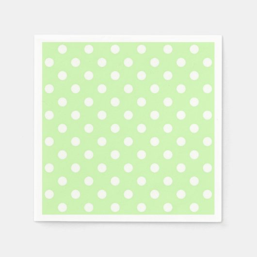 Celery Green und White Polka Dot Pattern Serviette (Vorderseite)