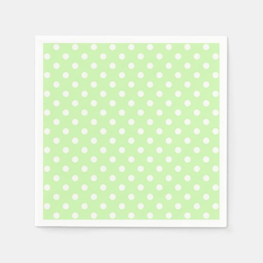 Celery Green und White Polka Dot Pattern Serviette (Vorderseite)
