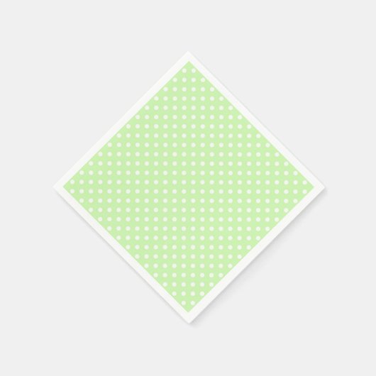 Celery Green und White Polka Dot Pattern Serviette (Ecke)