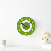 Celery Green und White Target Circles Runde Wanduhr (Zuhause)