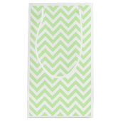 Celery Green, White Large Zickzack ZigZag Muster Kleine Geschenktüte (Vorderseite)