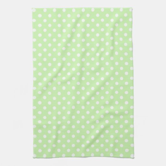 Celery Green White Polka Dot Pattern Küchentuch (Vertikal)