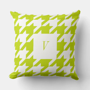 Celery Hahnentrittmuster Mit Monogramm Throw Kisse Kissen