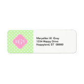 Celery Polka Dot Pink Quatrefolie 3 Monogramm (Vorne)
