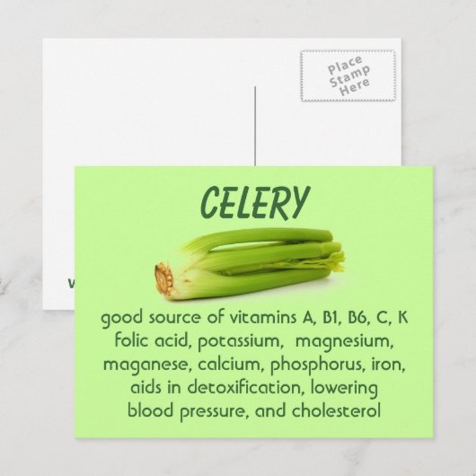 Celery Postcard Postkarte (Vorne/Hinten)