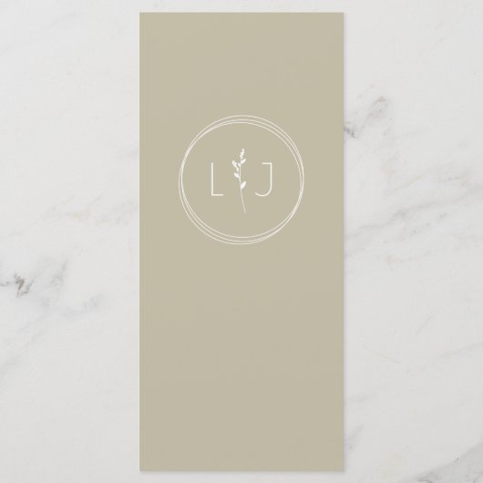 Celery Powder ・ Moderne Minimalistische Script Wed Menükarte (Rückseite)