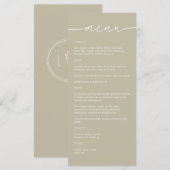 Celery Powder ・ Moderne Minimalistische Script Wed Menükarte (Vorne/Hinten)