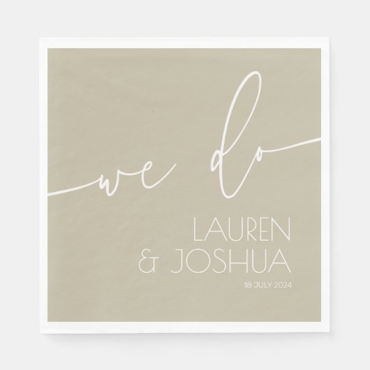 Celery Powder ・ Script Wedding Serviette (Vorderseite)